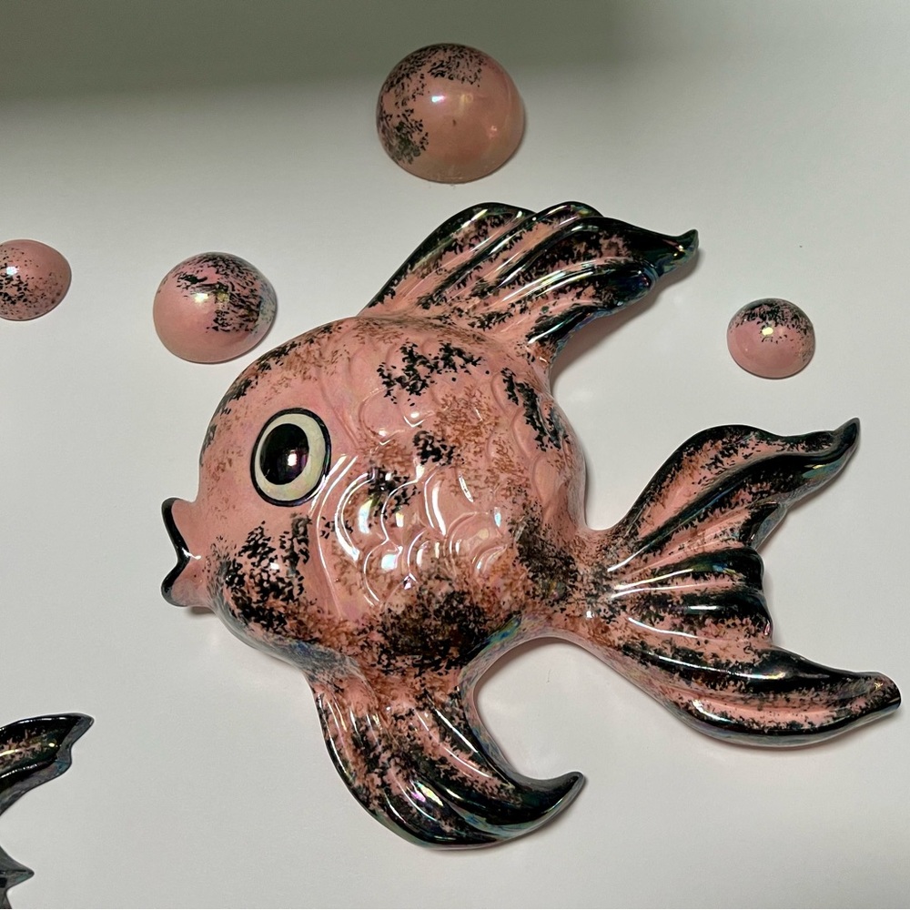 Vintage MCM 7pc irridescent fish set - Picture 5 of 10